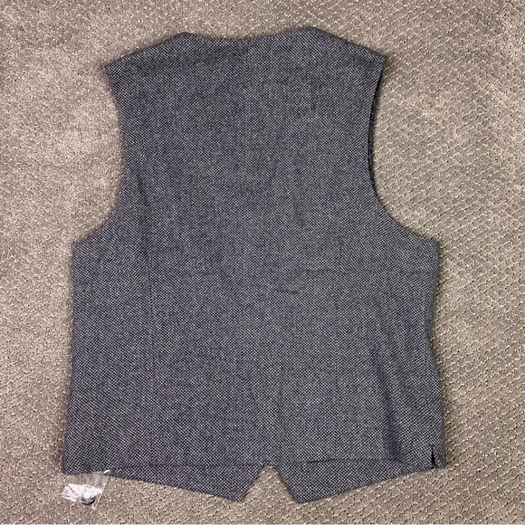NWT Joseph Abboud Tweed Waistcoat Vest Men’s Large Gray Wool Blend - Picture 3 of 11